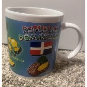 Vintage Dominican Republic Souvenir Mug Fruits Coffee Tea